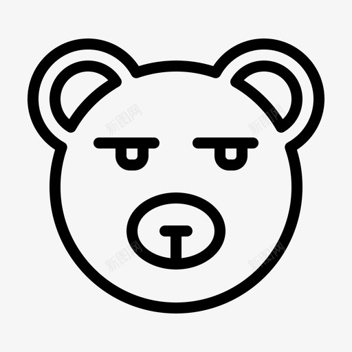 未使用熊表情符号svg_新图网 https://ixintu.com 符号 表情 未使用 熊表情 笑脸