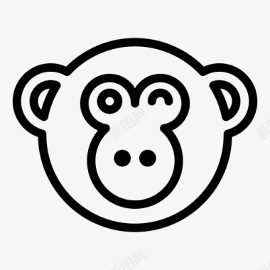 眨眼表情符号猴子图标