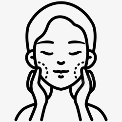 女人矢量图敷面霜脸部护肤品高清图片