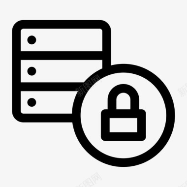 私有数据库锁服务器图标