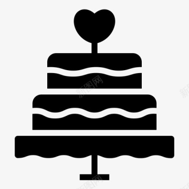 婚礼蛋糕婚姻馅饼图标