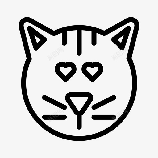 爱猫表情符号svg_新图网 https://ixintu.com 符号 表情 爱猫 笑脸