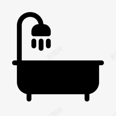 浴缸浴室家庭图标