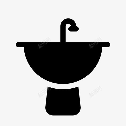 水槽洗手盆室内svg_新图网 https://ixintu.com 卫生间 水槽 洗手盆 室内 家庭 家具