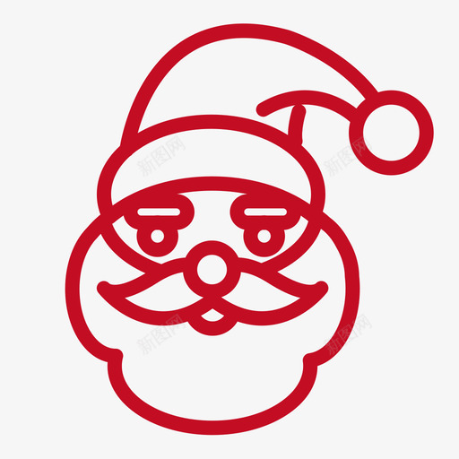 圣诞圣诞老人svg_新图网 https://ixintu.com 圣诞 圣诞老人 单色 线性 扁平