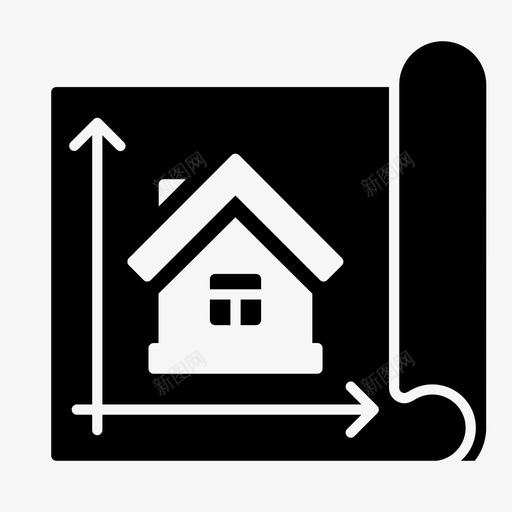 建筑房屋蓝图施工计划svg_新图网 https://ixintu.com 房地产 房屋 建筑 房屋建筑 蓝图 施工 计划 大小 物业 符号