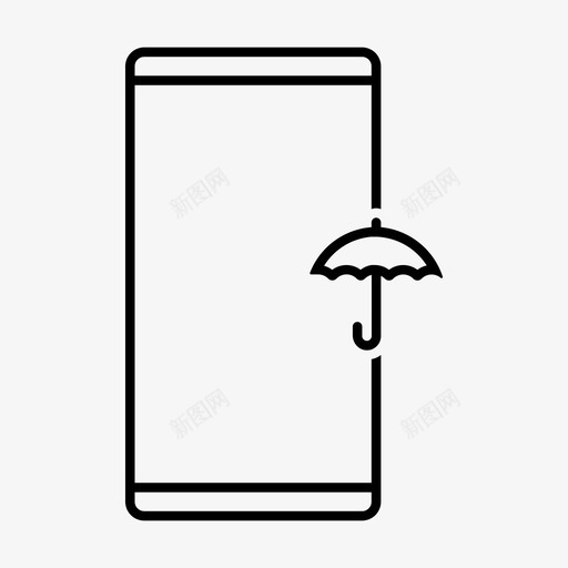 雨伞白天手机svg_新图网 https://ixintu.com 雨伞 白天 手机 电话 天气 移动 设备 功能 概述
