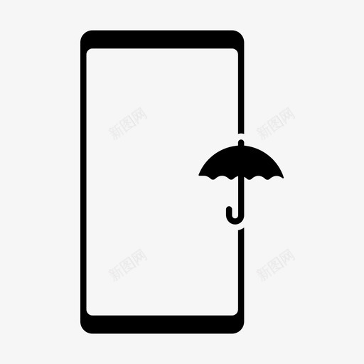 雨伞手机天气svg_新图网 https://ixintu.com 手机 雨伞 天气 移动 设备 功能 符号