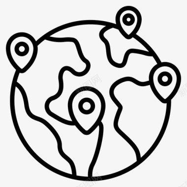 全球物流交付导航图标
