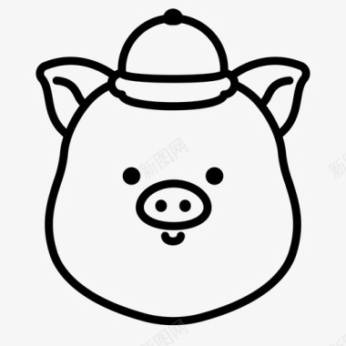 猪头动物中国图标