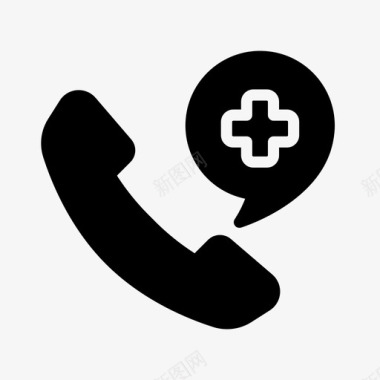 医疗电话通讯紧急呼叫图标