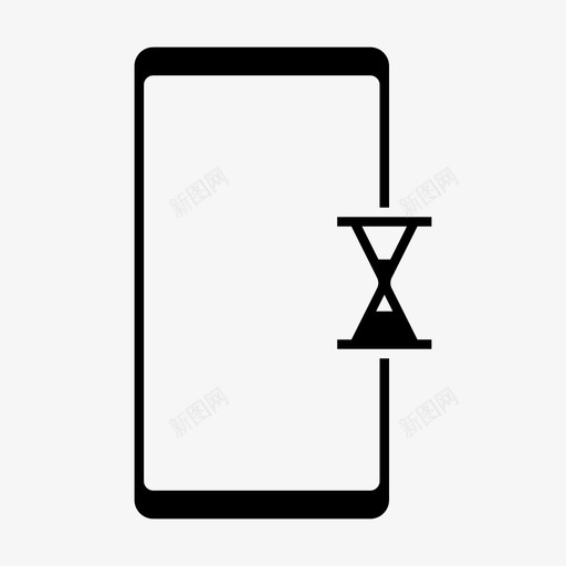 沙漏手机秒svg_新图网 https://ixintu.com 手机 沙漏 时间 手机功能 设备 字形