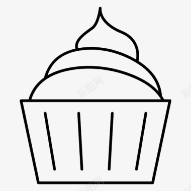 杯子蛋糕奶油图标