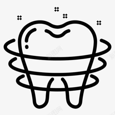牙科护理超声波牙齿清洁口腔护理图标
