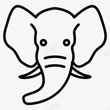 大象动物头图标