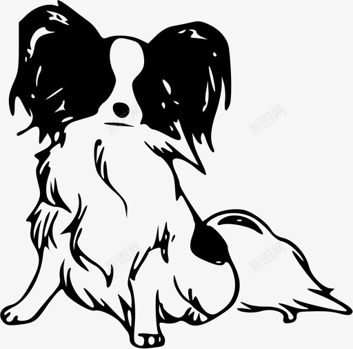 蝴蝶犬svg_新图网 https://ixintu.com 蝴蝶