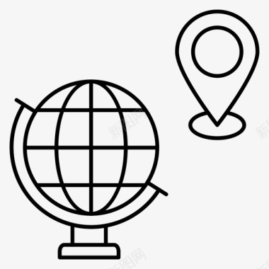 地球仪全球定位系统位置图标