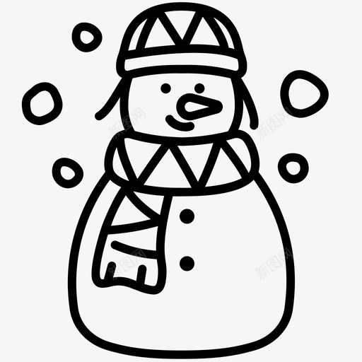 雪人圣诞节围巾svg_新图网 https://ixintu.com 圣诞节 雪人 围巾 冬天