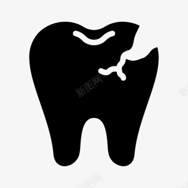 断牙裂牙蛀牙图标
