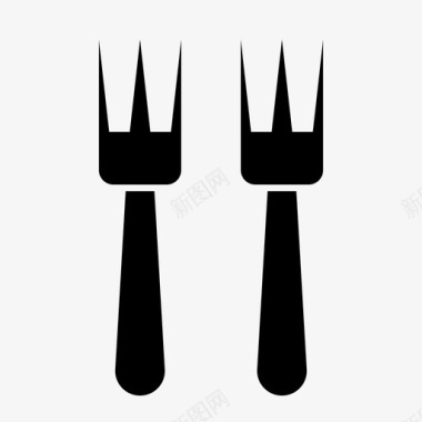 叉子厨具厨房图标