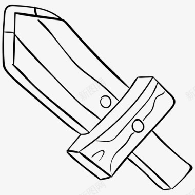 剑战斗儿童玩具图标