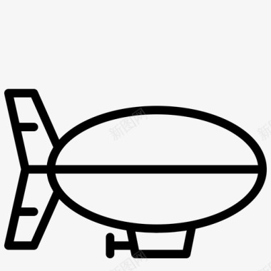 飞艇飞机运输工具图标