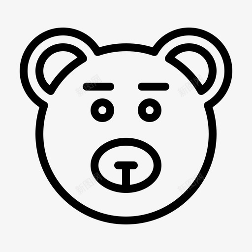 焦点熊表情符号svg_新图网 https://ixintu.com 符号 表情 焦点 熊表情 笑脸