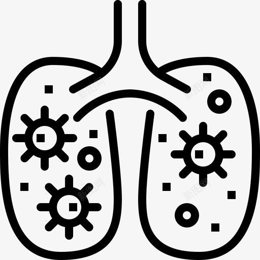肺部病毒冠状病毒冠状病毒19svg_新图网 https://ixintu.com 健康 冠状 病态 病毒 肺部 轮廓