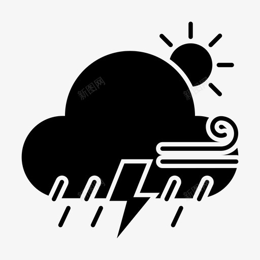 雷雨大风云天svg_新图网 https://ixintu.com 雷雨 大风 天气 云天 太阳