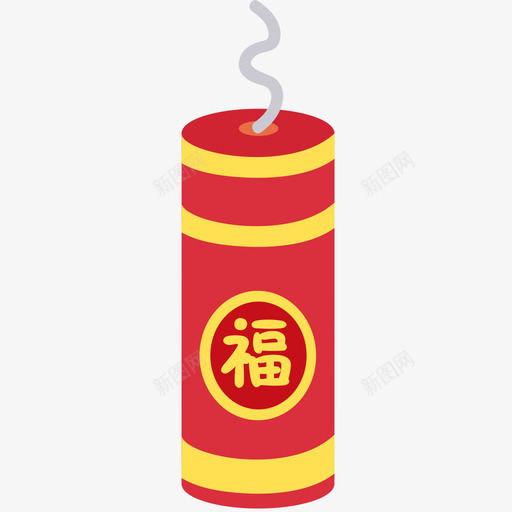 新年炮竹svg_新图网 https://ixintu.com 新年 炮竹 填充 扁平