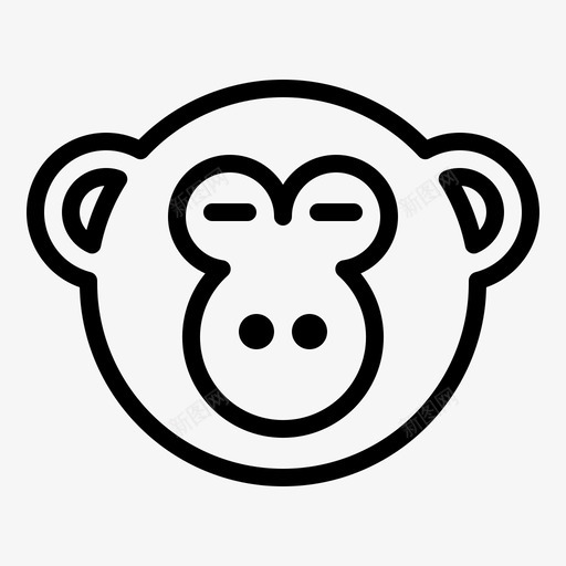 无表情表情符号猴子svg_新图网 https://ixintu.com 符号 表情 无表情 猴子 笑脸