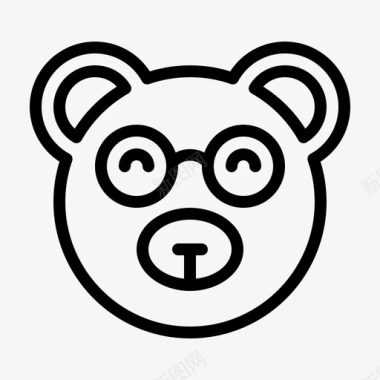 书呆子熊表情符号图标