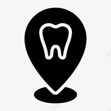 牙医位置牙科诊所地图图标