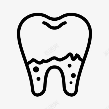牙周炎折断牙科图标