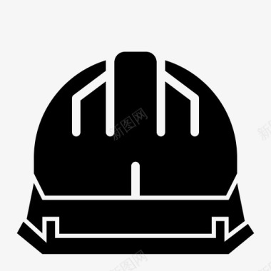 建筑头盔设备劳工图标