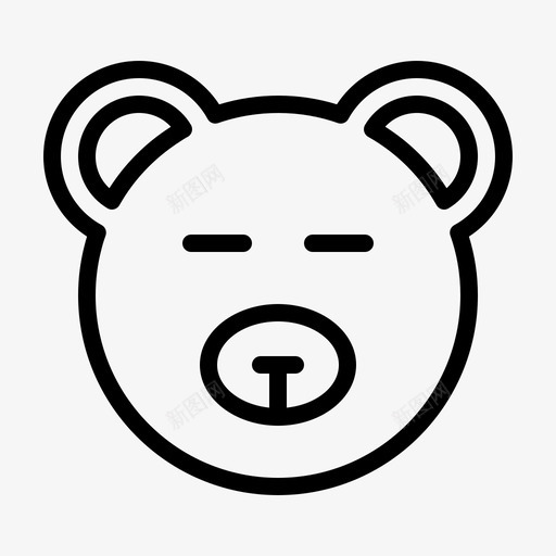 无表情熊表情符号svg_新图网 https://ixintu.com 符号 表情 无表情 熊表情 笑脸