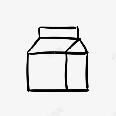 纸板牛奶盒子纸板图标