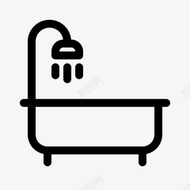 浴缸浴室家居图标