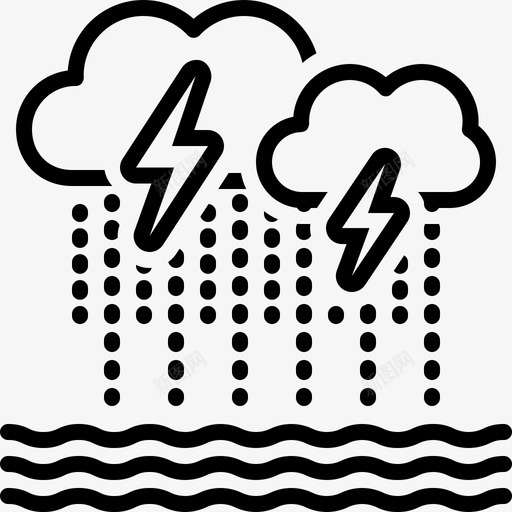 严重的恶劣的暴雨的svg_新图网 https://ixintu.com 严重 重的 恶劣 暴雨 打雷 天气