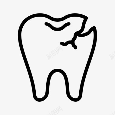 断牙裂牙牙齿图标