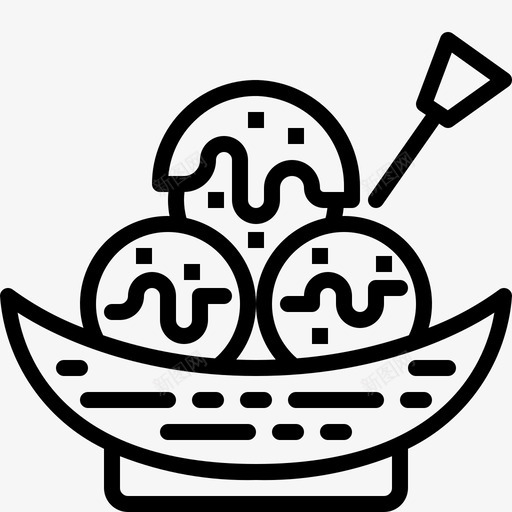 takoyaki食品日本svg_新图网 https://ixintu.com 食品 日本 大纲
