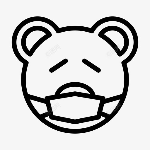 生病熊表情符号svg_新图网 https://ixintu.com 符号 表情 生病 熊表情 笑脸