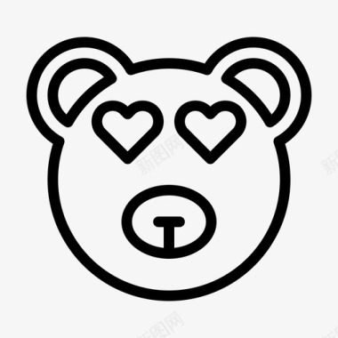 爱熊表情符号图标