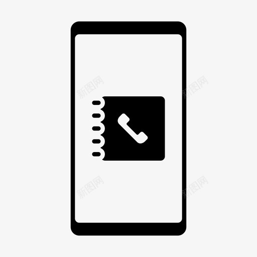 联系人拨号手机svg_新图网 https://ixintu.com 联系人 拨号 手机号码 电话 电话簿 手机功能 屏幕 幕上 图示
