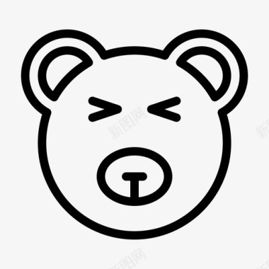 兴奋熊表情符号图标