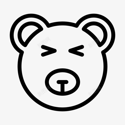 兴奋熊表情符号svg_新图网 https://ixintu.com 符号 表情 兴奋 熊表情 笑脸