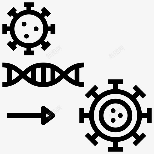 突变dna细菌svg_新图网 https://ixintu.com 突变 细菌 病原体 病毒 疾病 传播