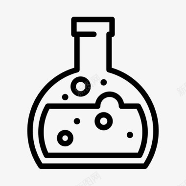 烧瓶平底化学反应化学溶液图标