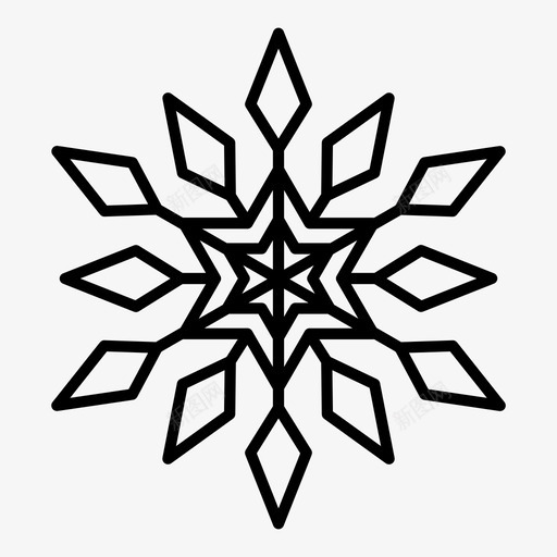 雪花冰冻冰svg_新图网 https://ixintu.com 雪花 冰冻 冻冰 冬天