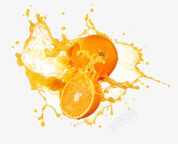 橙子水果橙汁创意装饰壁纸素材